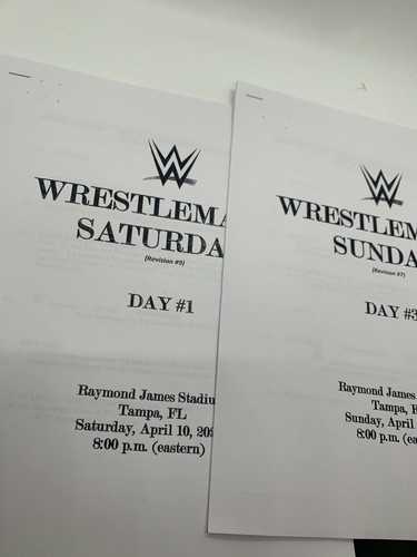 WWE WrestleMania 37 SCRIPT from Tampa, FL April 2021 Wrestling Event Memorabilia - Picture 3 of 5