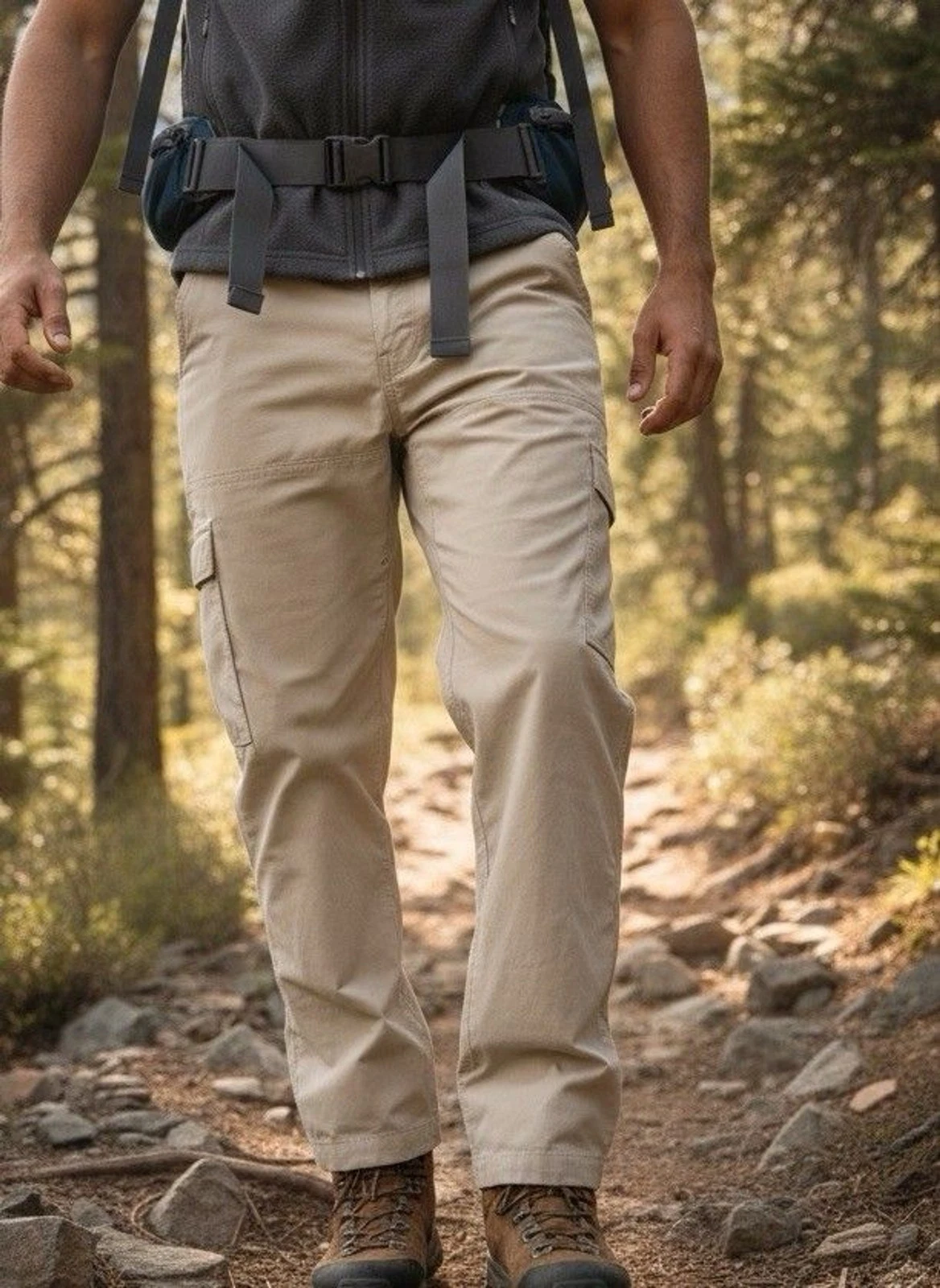 prAna Breathe Mens 36x27 Stretch Belted Performance Outdoor Hiking Trail Pants