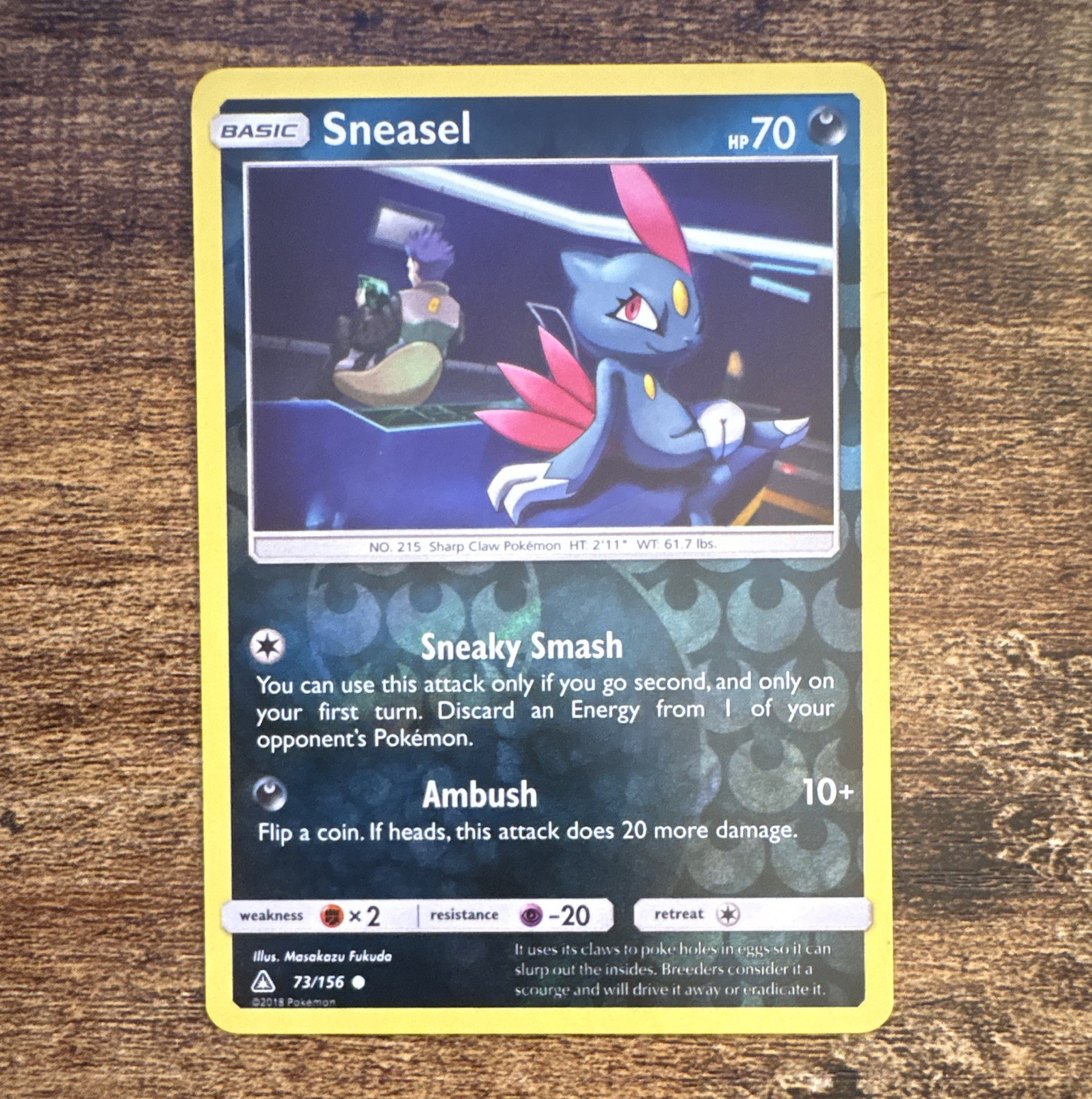 The Pokémon Company Sneasel 73/156 Ultra Prism Reverse Holo Common EN