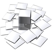 50 Pcs Mini Size Acrylic Square Mirror Adhesive Small Square Mirror Tiles for...