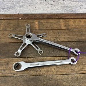 Vintage Nervar Sport Crankset Steel 128 BCD Square Taper Chrome France 5-Bolt