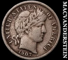 1907-S Barber Dime- Very Fine+ Semi Key Better Date No Reserve #i2396