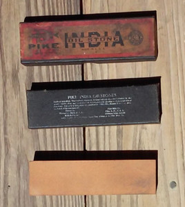 Antique PIKE INDIA OIL STONE. New in Box. 6 x 1 5/8 x 3/4" .  PIKE, N.H. USA