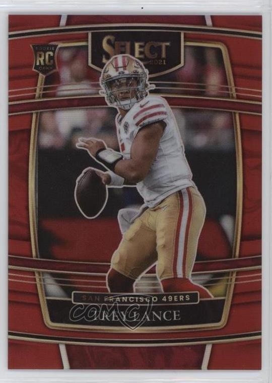 2021 Panini Select Concourse Red Prizm 39/99 Trey Lance #45 Rookie RC 3hd