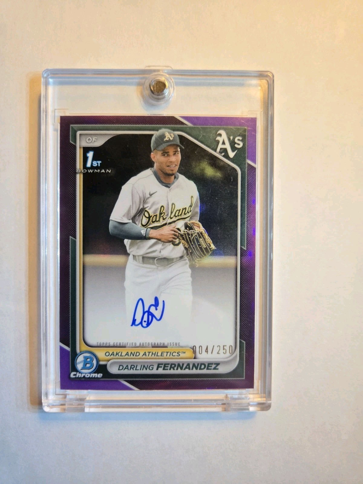 🔥#'d 4/250🔥2024 Bowman Chrome Darling Fernandez 1st Auto Purple SP #CPA-DF