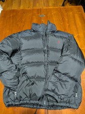 Vintage y2k Polo Ralph Lauren Down Puffer Jacket Mens Black/Navy XL