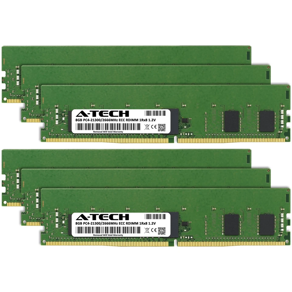 48GB 6x 8GB PC4-2666 RDIMM Lenovo ThinkServer RD650 (E5-2600 v3) Memory RAM - Image 2 of 4