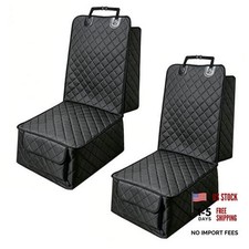 2 Pcs Full Protection Car Seat Protector for Front Seat, Dog Car Seat black 2
