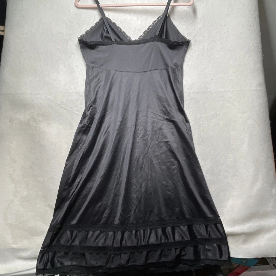 Vestido de encaje con volantes negros de colección años 50 lencería sin cordones coqueta de nailon babydoll cabaña Foto 4 de 4