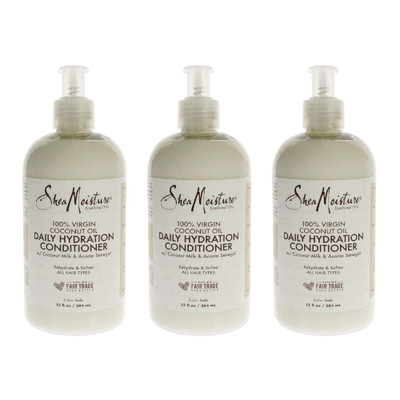 LOT OF 3 Shea Moisture 100% Virgin Coconut Oil Daily Hydration Conditioner 13 oz