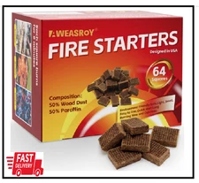 Fire Starter Squares 64, Odorless Fire Starters for Fireplace, Camping