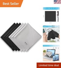 6PCS Large Eyeglass Cleaning Cloths, 12 x12 inches Glasses Cleaner, Individually