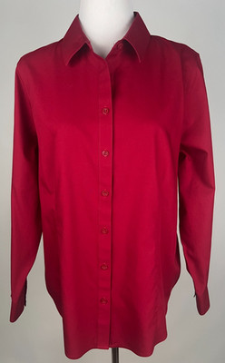 CHICO'S L/S 'No Iron CoolMax All Season Shirt' - 2 (12) Garnet Red
