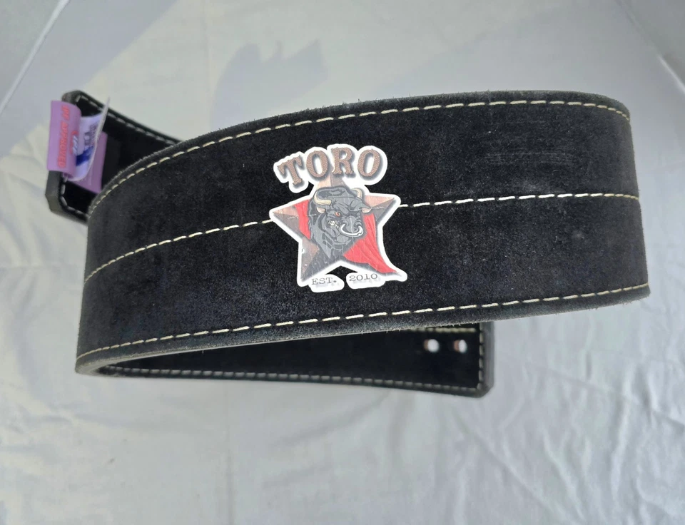XL Titan Toro Gamuza Palanca Levantamiento de Pesas Cinturón 4" Alto 3/8" Profundidad Usado en Excelente Condición Foto 2 de 4