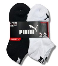 PUMA SOCKS WOMEN'S - LOW CUT 253 - SOLID 3 - SOLID BC WH - SHOE SZ 5-9.5 -PACK 6