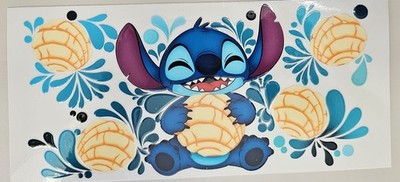 Stitch Eating Concha (Bread) UV DTF CUP TRANSFER DECAL