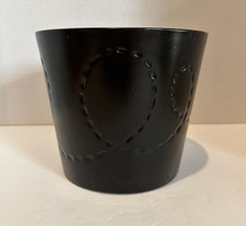 Matt Black Ceramic Planter With Rope Swirl Design New