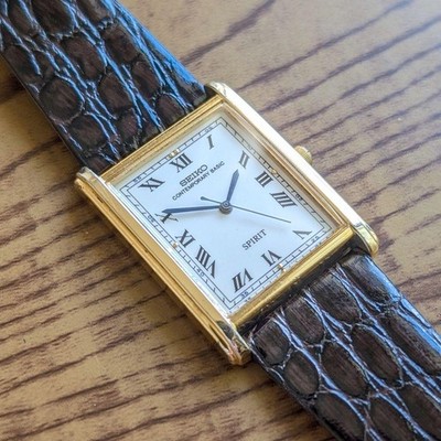 稼働品 美品 希少　セイコー腕時計 SPIRIT 5S21-5A00ヴィンテージ Rare Seiko Spirit 5S21-5A00 Vintage Watch with Original Brown