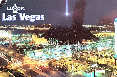 Nostalgische Ansichtskarte, Las Vegas, Luxor Hotel, Laser, Nevada, USA, Sphinx
