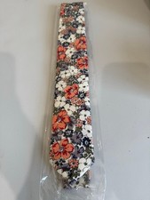 Men's Unbranded Floral Skinny Tie One Size peach blue Grey White Cotton
