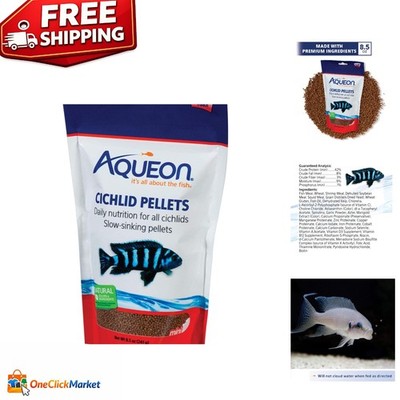 Mini Cichlid Food Pellets 8.5 oz - Enhance Growth & Color of All Cichlids
