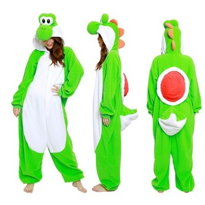 SAZAC Fleece Kostüm Super Mario Yoshi Kigurumi Erwachsene Kinder Cos Pyjama 2026