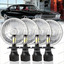 Fit Chevy Impala El Camino 4pcs 5.75 5 34 Led Headlights Hi-lo Sealed Beam