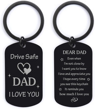 Fathers Day Gift for Dad from Daughter Son, Dad Birthday Gift Drive Safe Keychai