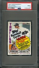 1984 TOPPS CELLO DON MATTINGLY ROOKIE CARD ON TOP PSA 9 MINT