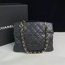 Chanel GST Chain Tote Bag Black Caviar Leather w/Gold Hardware [Duties Paid]