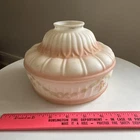 Antique Pink Milk Glass Floor Lamp Shade  Floral Flowers Matte Art Nouveau Old