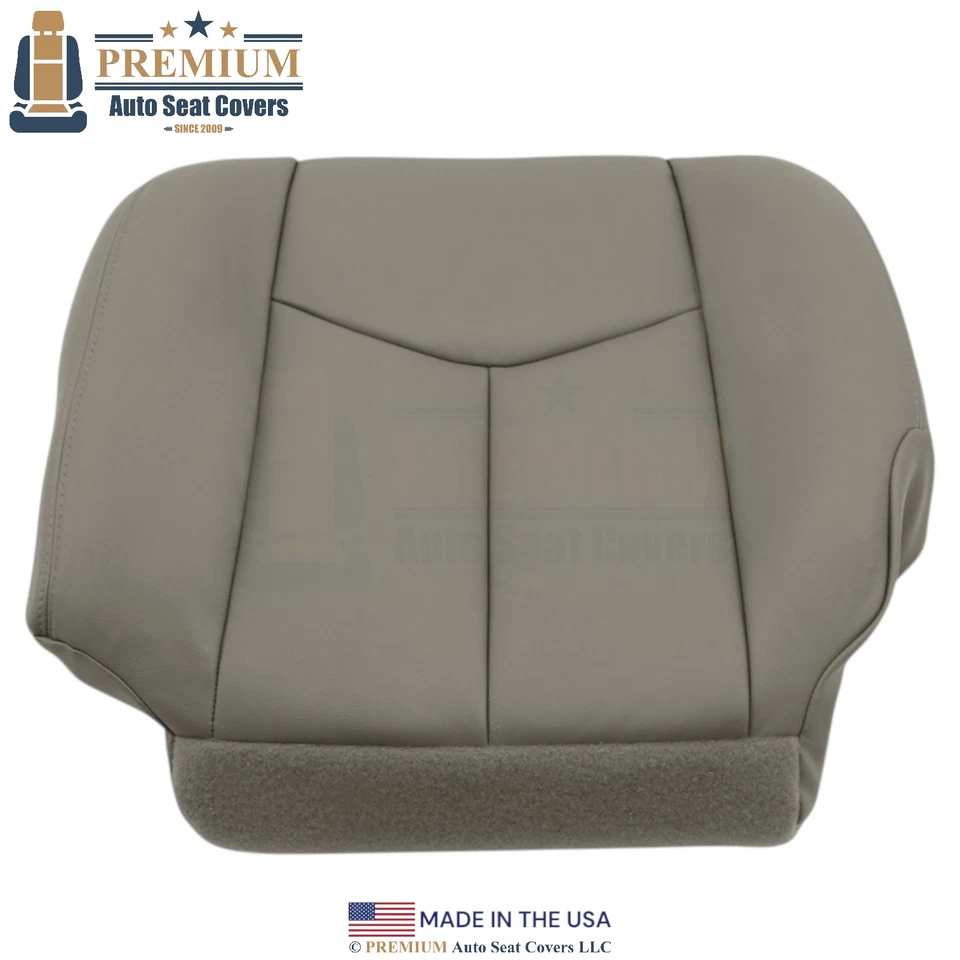 2003-2006 Fits Chevrolet Suburban Genuine Leather Bottom Seat Covers Pewter Gray - Image 4 of 4
