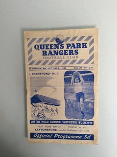 QUEENS PARK RANGERS V BRENTFORD 09.10.1948 FOOTBALL LEAGUE GAME