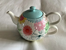 Portmeirion Crazy Daisy One Cup Teekanne + Tasse sehr guter Zustand Tea For One