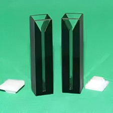 2pcs Micro Quartz Cuvette With Black Wall and PTFE Lid 10mm Path 0.70mL
