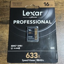 633x Lexar Professional 16 GB SDHC Card UHS-I 4k 16 GB SD Memory Card New Sealed