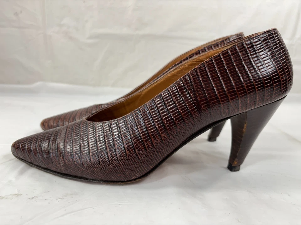 Ellen Tracy сделано в Италии кожи поскользнуться на каблуках 7 коричневый - Изображение 2 из 4