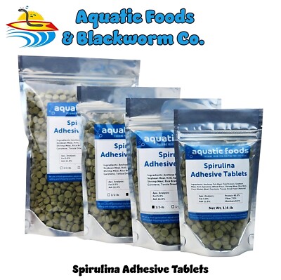 Spirulina Glass Adhesive Tablets for Bottom Feeders, Tropical Fish & More. WL