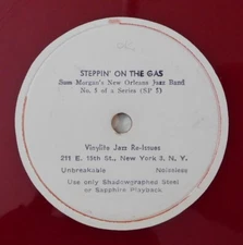 SAM MORGAN Steppin On The Gas, Mobile Stomp PRIVATE LABEL 78 red vinylite jazz