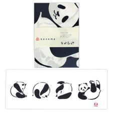 Japanese Cotton Tenugui Tapestry Hand Towel Bento Cloth Panda Bear 35" x 13.5"