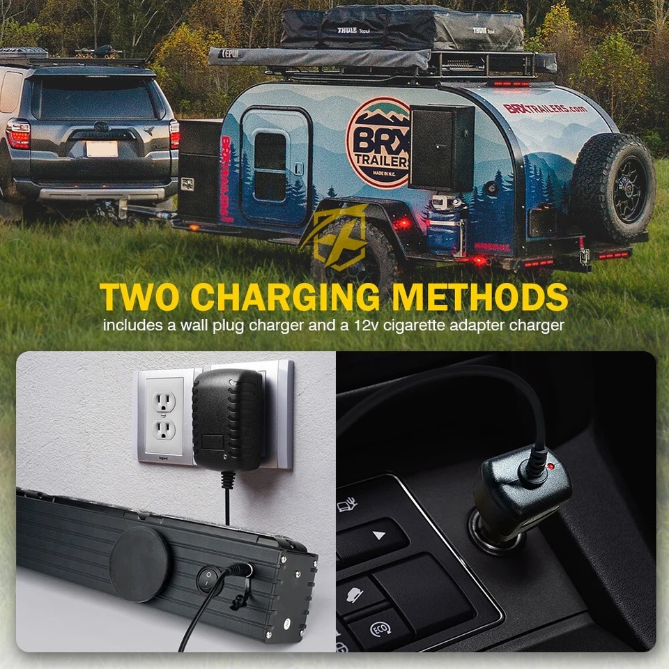 Barra de luz LED inalámbrica Xprite 21,5" asesor de tráfico para camioneta de remolque 12V roja Foto 2 de 4