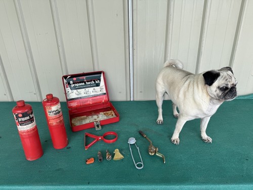 Vintage 1960's Craftsman Instant Action Propane Torch Kit Red Case Model 954209