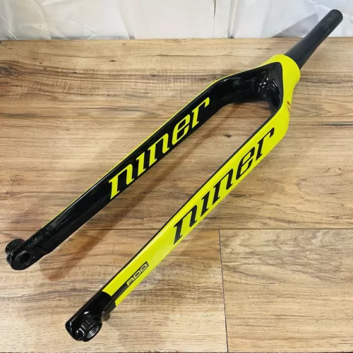 Niner RDO 29er Carbon Fork 1 1/8 Taper Yellow 15mm x 100mm Disc Non-Boost 164mm