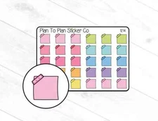 1214~~Sticky Note w/Washi Planner Stickers.