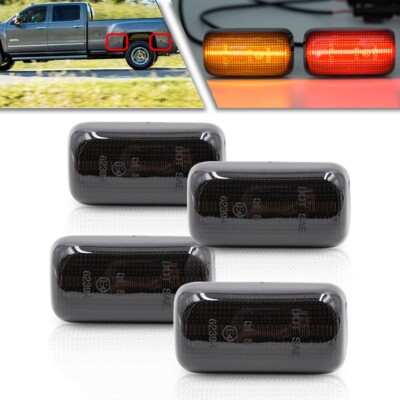 Fenders For GMC Savana 2500 Smoked LED Fender Marker Lights For 2015 Chevy GMC 2500/3500HD - Amber/Red Rear Lights Side Marker Lights For GMC Sierra 2500 HD - Foto 9