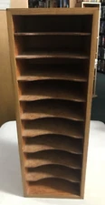 Wood Wooden 30 CD Holder Storage Crafters Organizer Rack Box 16.5" x 6" x 6"