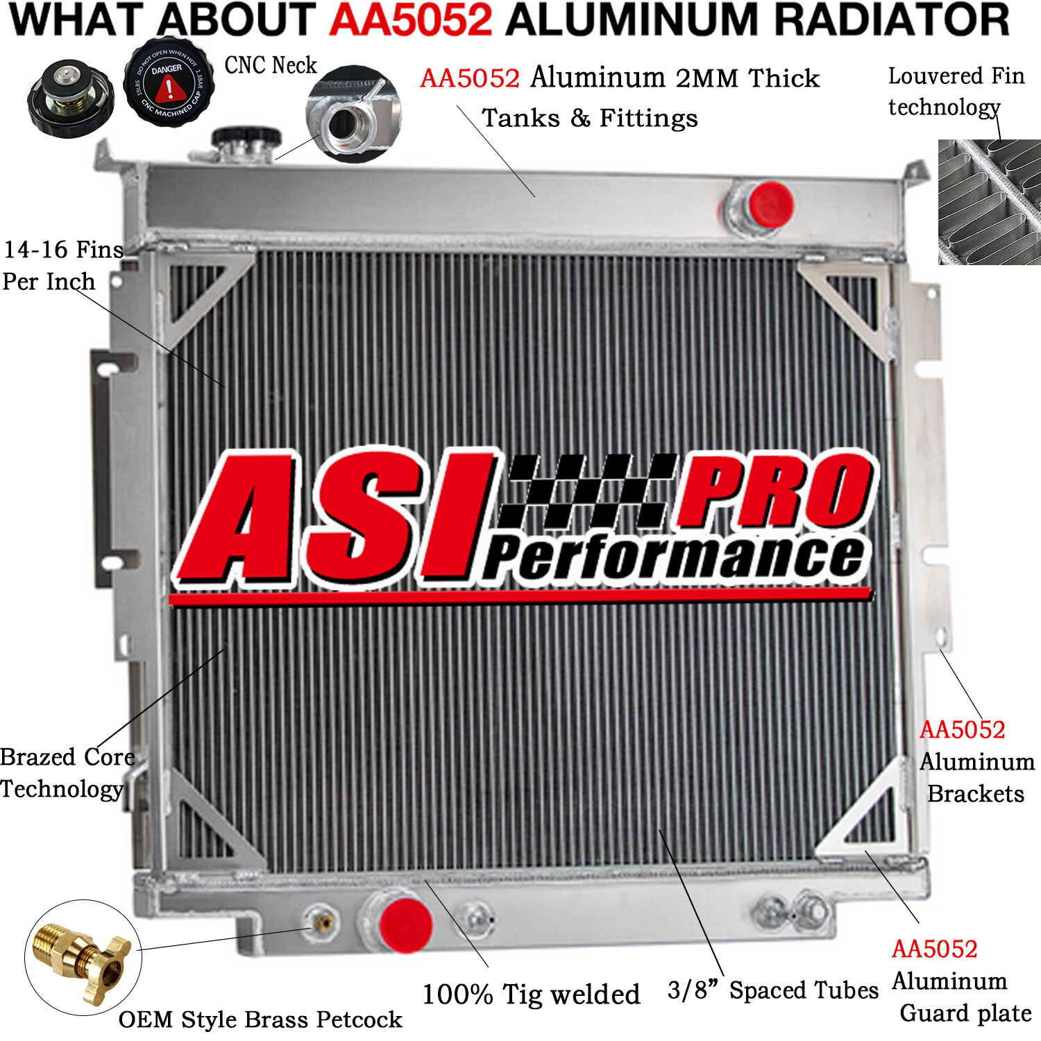 Radiator Fit 1983-93 1994 1995 1996 Ford F59 F-250,F-350 6.9L 7.3L V8 Diesel