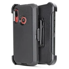 for Motorola E6 PLUS Shockproof Hard Case Cover Fits Otterbox Defender Belt Clip