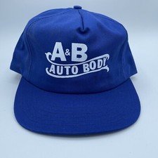 A & B Auto Body Snapback Trucker Hat Made in USA Cotton Mesh Cap Vintage