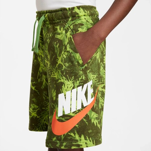 NIKE Green SPORTSWEAR PRINTED FRENCH TERRY FLEECE SHORTS BIG KIDS/YOUTH BOYS S - Picture 4 of 5